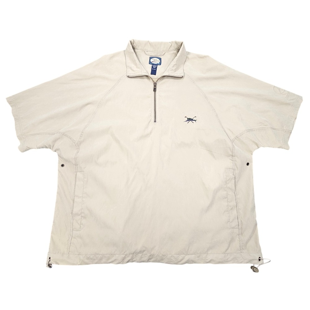 Tommy Bahama Mercedes-Benz Golf Windshirt 1/4 Zip Pullover Men's Large Khaki Tan